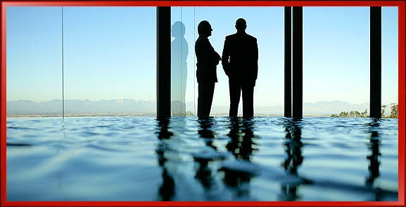 Business Men in Suits, Blue Tone Colors