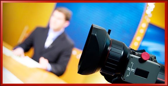 Businessman in Suit Interview and Camera Lens
