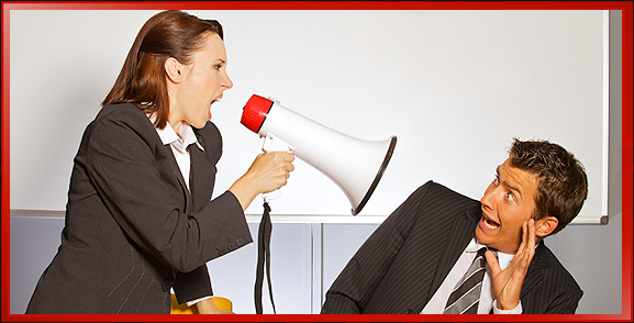 Woman Yelling Megaphone