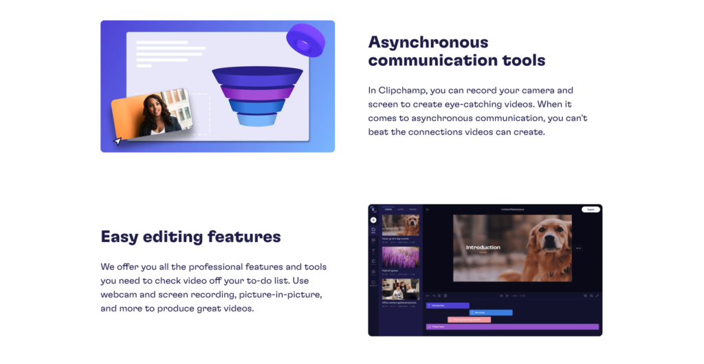 Clipchamp Asynchoronus Communication Tools